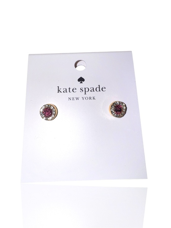 kate spade Jewelry - kate spade Pink and Gold Crystal Halo Stud Earrings